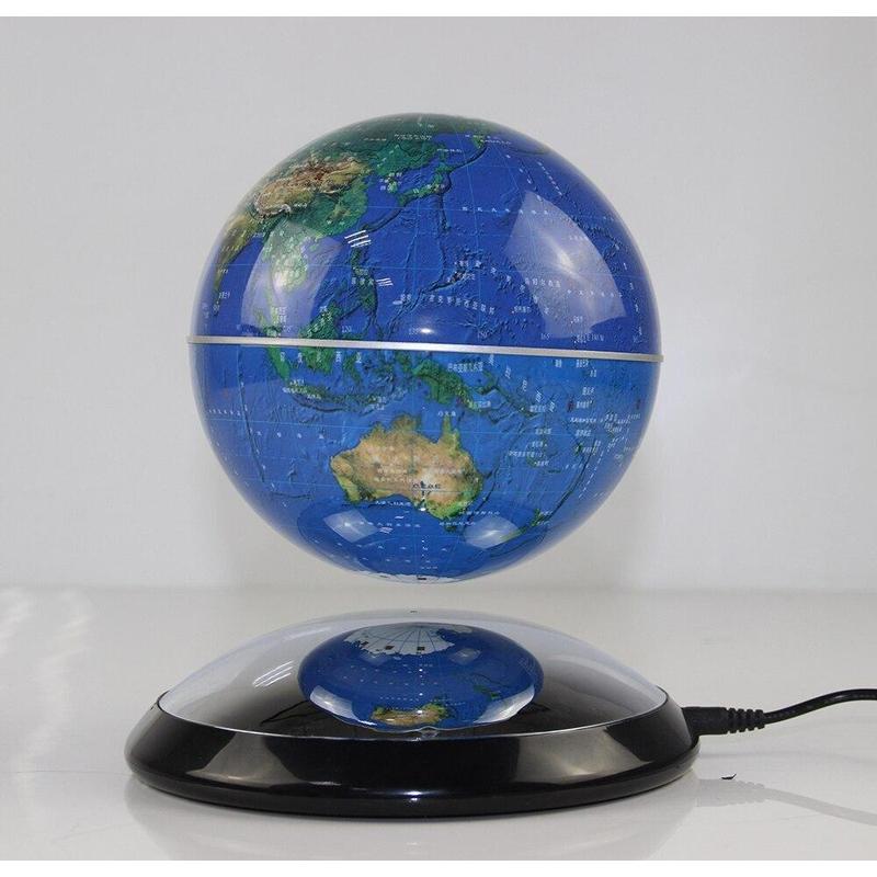 Planète en lévitation TERRE (globe flottant) avec base LED BLUE